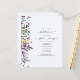 BUDGET Wildflowers Floral Bridal Shower Invitation