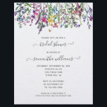 BUDGET Wildflowers Floral Bridal Shower Invitation Flyer<br><div class="desc">Lovely watercolor wildflowers top this bridal shower invitation to give it a unique style. The flowers are hand drawn and they have that meadow look to them that everyone loves. Faux watercolor paper texture really makes them pop. Pretty typography adds to the beautiful style. See our coordinating items as well....</div>
