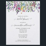 BUDGET Wildflowers Floral Bridal Shower Invitation Flyer<br><div class="desc">Lovely watercolor wildflowers top this bridal shower invitation to give it a unique style. The flowers are hand drawn and they have that meadow look to them that everyone loves. Faux watercolor paper texture really makes them pop. Pretty typography adds to the beautiful style. See our coordinating items as well....</div>
