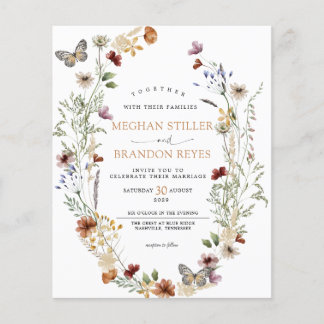 Budget - Wildflowers Floral Wedding Invitation