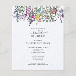 BUDGET Wildflowers Meadow Bridal Shower Invitation