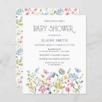 Budget Wildflowers Spring Baby Shower Invitation