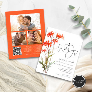 BUDGET Wildflowers We Do 3 photo QR Wedding Invite
