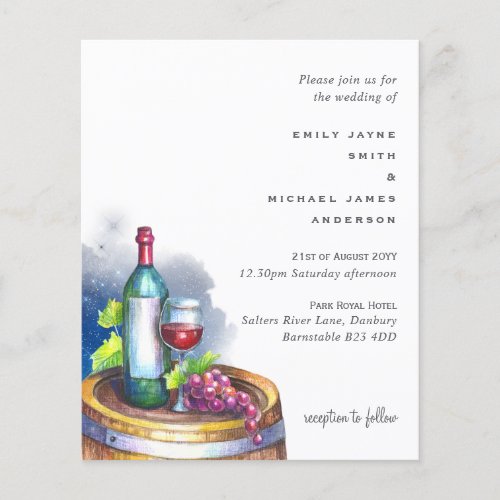 Budget Wine and Grapes Tasting Modern Wedding