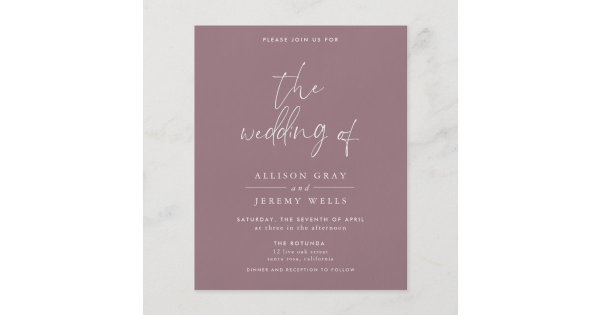 Budget Wine Wedding Invitation Flyer | Zazzle.com