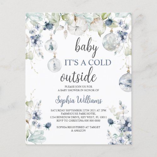Budget Winter Baby Its A Cold Outside Invitation