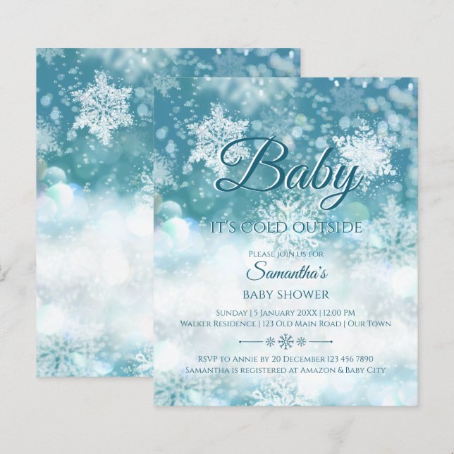 Budget Winter baby it's cold outside baby shower (Front/Back)