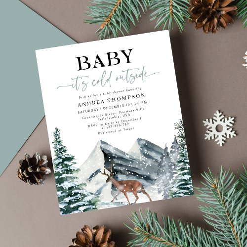 Budget Winter Baby Its Cold Outside Baby Shower Flyer