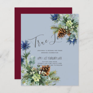 BUDGET Winter Blue Thistle Eucalyptus Wedding