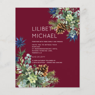 BUDGET Winter Blue Thistle Wedding Flyer