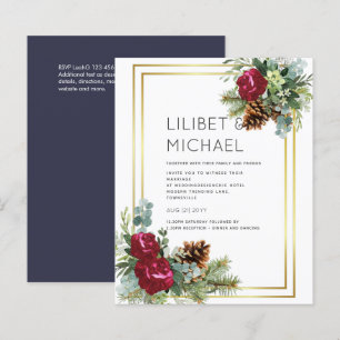 BUDGET Winter Blue Thistle Wedding Invites