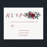 Budget winter burgundy floral wedding rsvp FLYER<br><div class="desc">Elegant winter Christmas floral BUDGET wedding invitation response card FLYER with red burgundy peonies with seasonal pine green fir branches, red berries and foliage bouquet on white background. Perfect for an elegant rustic winter Christmas seasonal botanical themed classy weddings. PLEASE READ THIS BEFORE PURCHASING! This is a budget affordable wedding...</div>