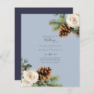 BUDGET Winter Eucalyptus Pine Cones Wedding