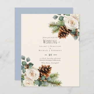 BUDGET Winter Eucalyptus Pine Cones Wedding