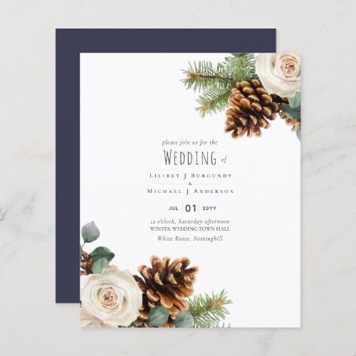 BUDGET Winter Eucalyptus Pine Cones Wedding