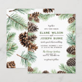 Budget Winter Foliage Pine cone Wedding (Front/Back)