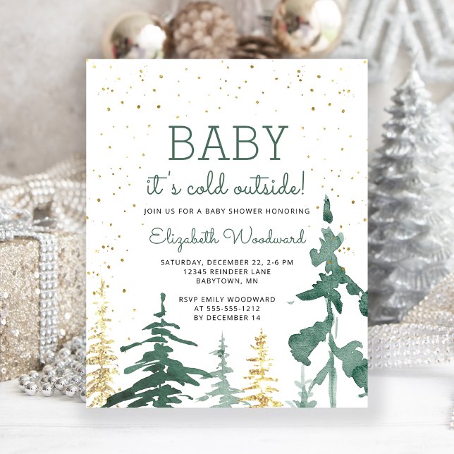 Budget Winter Forest Baby Shower Invite (Creator Uploaded)