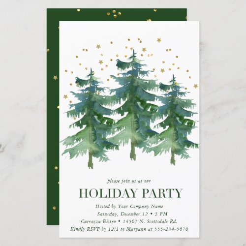 Budget Winter Forest Company Holiday Party Invite