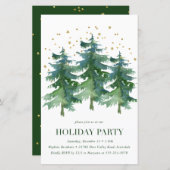 Budget Winter Forest Holiday Party Invitation (Front/Back)