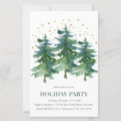 Budget Winter Forest Holiday Party Invitation (Front)
