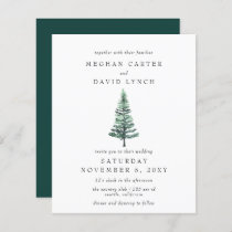 Budget Winter Forest Pine Wedding Invitation