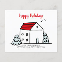 Budget Winter House Real Estate Holiday Card