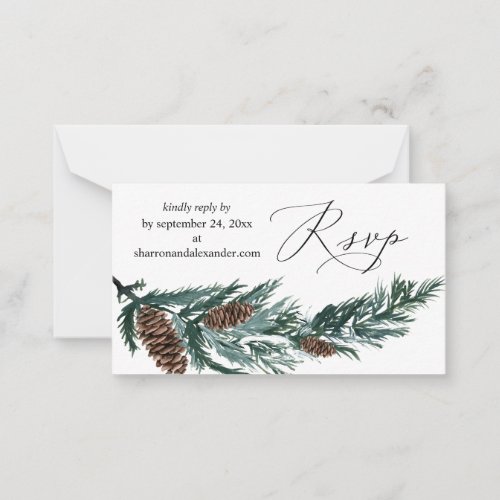 Budget Winter Pine Cone 2SM Meal RSVP Note