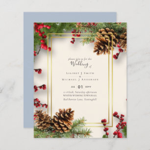 BUDGET  Winter Red Berries Pine Cones Wedding