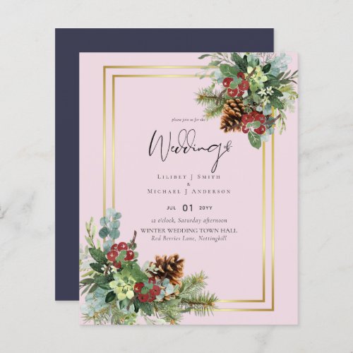 BUDGET  Winter Red Berries Pine Cones Wedding