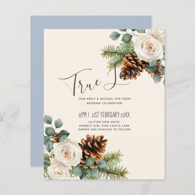 BUDGET Winter Wedding Eucalyptus Greenery Roses (Front/Back)