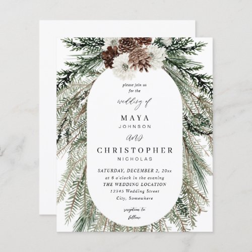 Budget Winter White Floral  Pine 2 Wedding