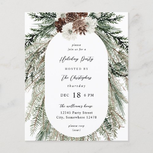 Budget Winter White Floral  Pine Tree Christmas  Flyer