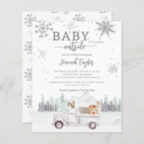 Budget Winter Woodland Baby Shower Invitation