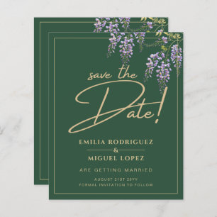 BUDGET WISTERIA Gold Green SAVE THE DATE
