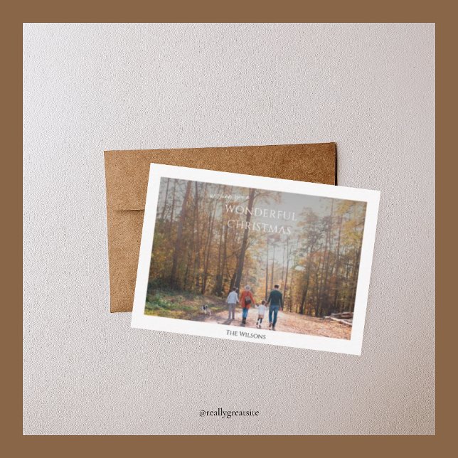 budget wonderful christmas one photo christmas  note card (Creator Uploaded)