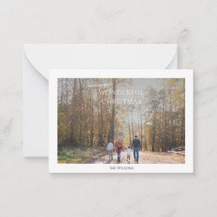 budget wonderful christmas two photo christmas note card