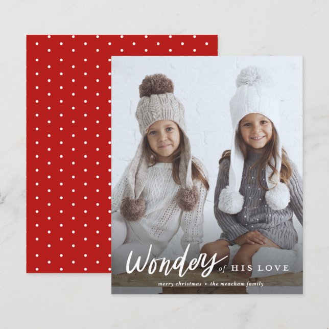 Budget Wonders of His Love Photo Christmas Card (Front/Back)