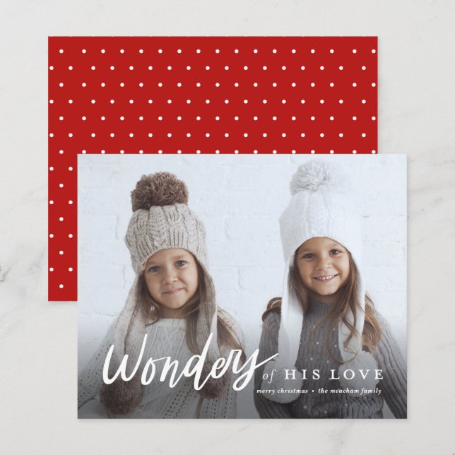 Budget Wonders of His Love Photo Christmas Card (Front/Back)
