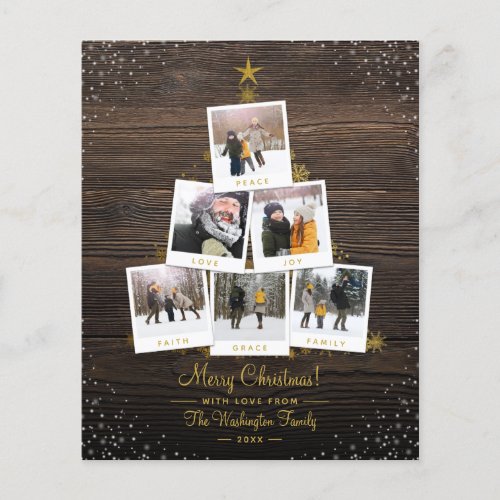 Budget Wood  Gold Christmas Custom Photo Collage