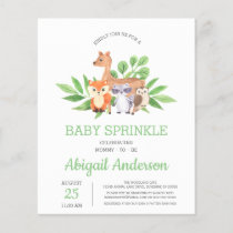BUDGET Woodland Animal Baby Sprinkle Invitation