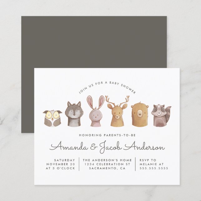 Budget Woodland Animal Themed Baby Shower (Front/Back)