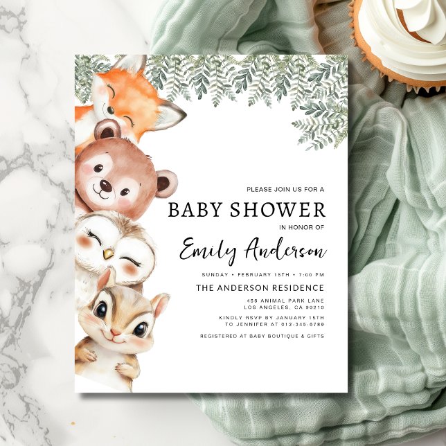 Budget Woodland Animals Baby Shower Invitation (Creator Uploaded)