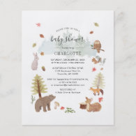 Budget Woodland Animals Baby Shower Invitation Flyer