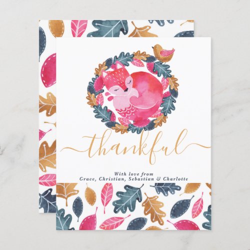 BUDGET Woodland Animals Thanksgiving Holiday Card