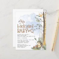 Budget Woodland Baby Q Backyard Baby Shower Invite