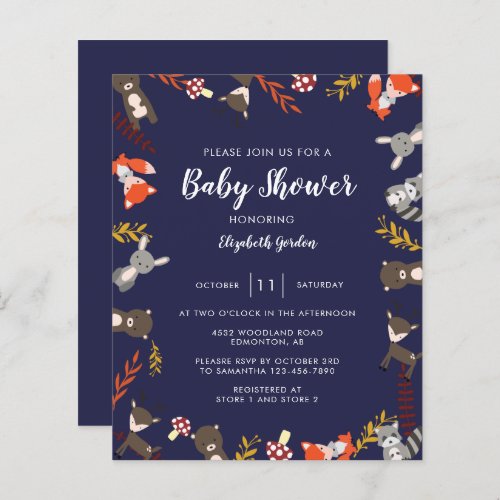 Budget Woodland Baby Shower Cute Forest Neutral