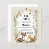 Budget Woodland Creatures Baby Shower Invite (Front/Back)