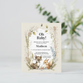 Budget Woodland Creatures Baby Shower Invite (Standing Front)