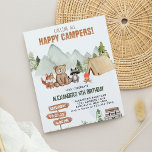 Budget Woodland Happy Camper Camping Kids Birthday<br><div class="desc">Design feature modern woodland animals camping out watercolor.</div>
