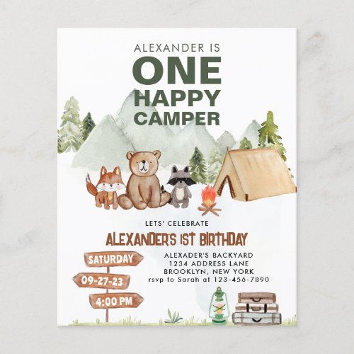 BUDGET Woodland One Happy Camper 1st Birthday